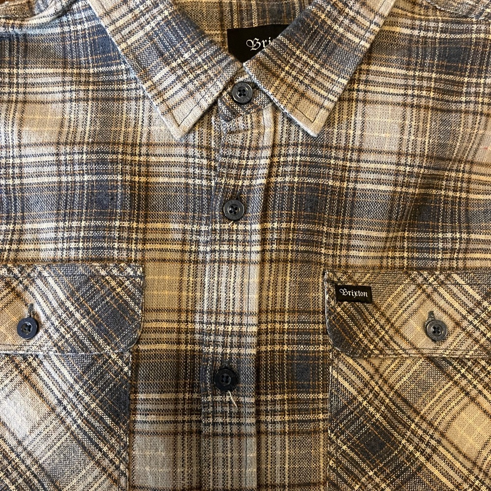 Brixton Bowery Flannel Men's Plaid Shirt - Blue and Brown XL NWT